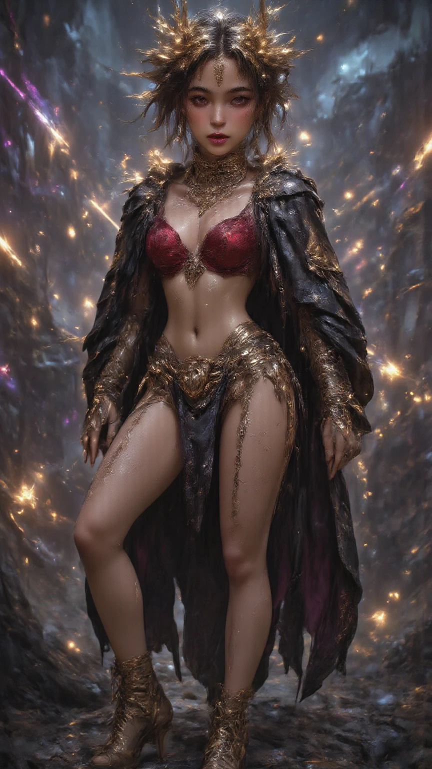 (Masterpiece, Best Quality), Illustration, Ultra-detailed, finely detail, Hight resolution, 8K Wallpaper, Perfect dynamic composition, cinematic lighting, portrait, looking at viewer, Beautiful detailed eyes,  face, Perfect beautiful hands, Raw real photos, beautiful realistic face, beautiful face, perfect face, highly detailed beautiful face and eyes, attractive face, detailed face, delicate facial features, detailed skin, shiny skin, perfect , highly detailed background, elaborately designed, fine cloth texture, BREAK, (full body:1.5), (Shaved head:1.3), (perfect make-up, eyeshadow, lash extensions, lips:1.2), (fashion show:1.4), (three view drawing, front and back and side, character sheet:1.3)