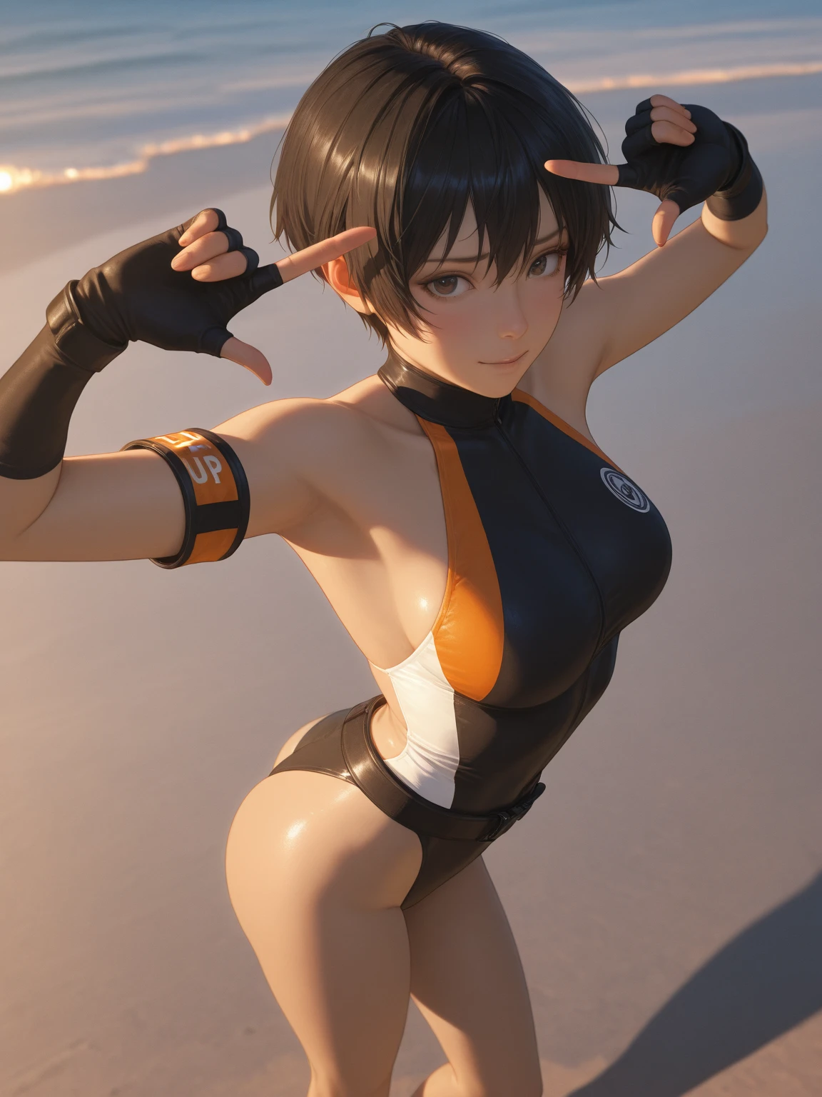 (8K, Raw photo, Best Quality, masutepiece:1.2), (Realistic, Photorealsitic:1.37),1 girl,Cute, (Solo),A detailed face, Dramatic Angle,
,Volleyball uniform,Look away,Sporty,Wet skin,Sweat,Large breasts,Nice　Legs,Volleyball　Match venue  ,(Another person's spirit is trying to invade through the mouth.:1.5)、(The girl is becoming possessed by someone else、Facing the whites of the eyes:1.4)