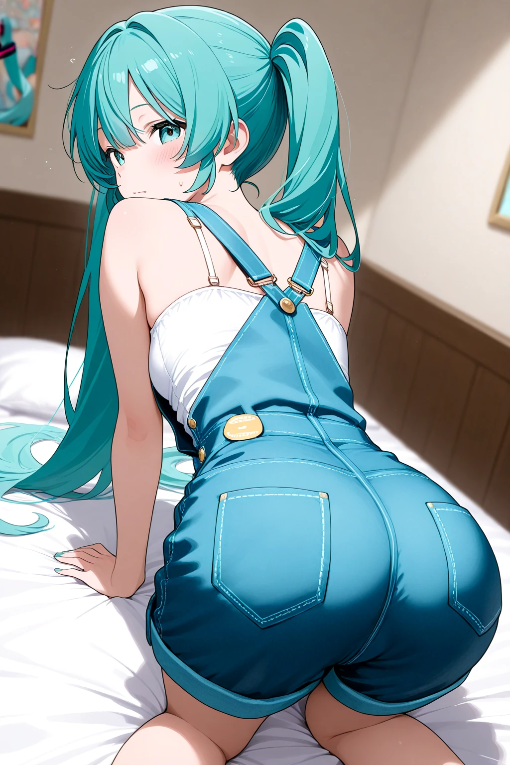 pontuação_9, pontuação_8_acima, pontuação_7_acima, pontuação_6_acima, pontuação_5_acima, pontuação_4_acima, QUEBRAR 1girl, Bulma, Dragon ball Super, huge ass, , long hair, solo, weiss_schnee, hair, , , black , lying down, black , focus on big ass, bed, , jewelry, thick thighs, earrings, in bed, horse ass , on the belly, on the back, back, only , , pillow, indoors, scar,