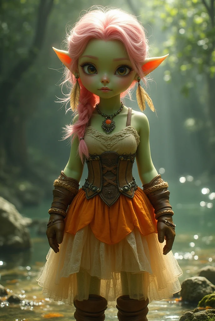 cute elf, (toon elf  with extremely cute eyes)), (((elf))), ((((high resolution))), (((extremely detailed))), ((masterpiece)), dramatic shadows, depth of field, analog photo style, (world in which are collide steampunk and postapocalyptic vibes), postapocalyptic cute female in steampunk aesthetic, torn dirty clothes, depth of field, full body shot, unzoomed, (perfect body: 1.4), (sidecut short hairstyle), (stalking is quite common, although not the best way to make a living), stylized atmosphere of unreality, dark atmosphere, dynamic pose, in motion, Armageddon, increase cinematic lighting, highly lifelike skin texture, parted lips, weary eyes, fine eyes, whitened skin, random hair colour, doomsday aura, (Mad Max world), (The Walking Dead world)