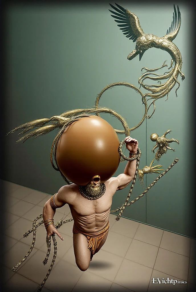 (extremadamente detallado, obra maestra, La mejor calidad), Estilo oscuro, intense illumination, rostro con arrugas, mujer crucificada, tentacle, monstruoso, interior de una piscina de agua, imagen submarina, alien con Colmillos finos. manchas de tinta. Rococo composition. Luz de caravaggio