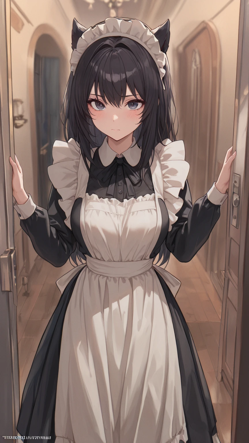 (8K, ultra-detailed, best quality, anatomically perfect body:2), (middle :1.2), shiny skin, (1 girl), (have to ), (urge to ), (very desperate to ), girl Waiting line for the restroom, (foot stomping), (fidget:2), ( peeing, wetting self:0.1), (Victorian maid:1.3), (mary Jane shoes:1.3), (leaning forward:1.3), (shrugs:1.6), (:1.1), (full face blush:1.7), (embarrassment:1.6), (impatience:1.7), (flustered:1.5), (flowing sweat:0.7), (twist whole body:1.6), (panting), breathless, (Humiliation), ( feelings), (closed eyes:0.9), (looking away), (tear:1.4), (head tilt:1.2), (wavy mouth:0.7), (SIGMA 105 mm F/2.8, 1/100 sec shutter, award-winning), ,