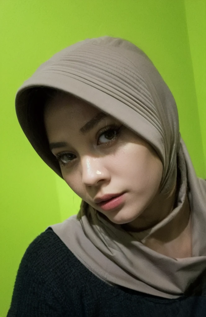 masterpiece, (ultra-high-definition portrait:1.4), Realistic, extremely detailed, CG unified, 8k, Clean lines, highly detailed, High-definition, raw color photos, she is smiling, Realistic portrait, Cinematic Light, Beautiful detailed, 1hijabgirl indonesian, (165cm tall,  with very very tight clothes:1.5), Beautiful ,  details, very tight, (Biggorgeous eyes, Soft smile with lovely look:1.5), (Fine face:1.4), Close up of a girl in Beautiful clothes with errcted , biggorgeous eyes, Soft smile, scarf, (Beautiful Tight Clothing with curvaceous body:2), pose 4 of 1 6, , , ( that are clearly sticking out detail:1.2), Outdoors, high intricate detailed, float,  on, Sense of truth, beautiful landscape forest,  lighting,