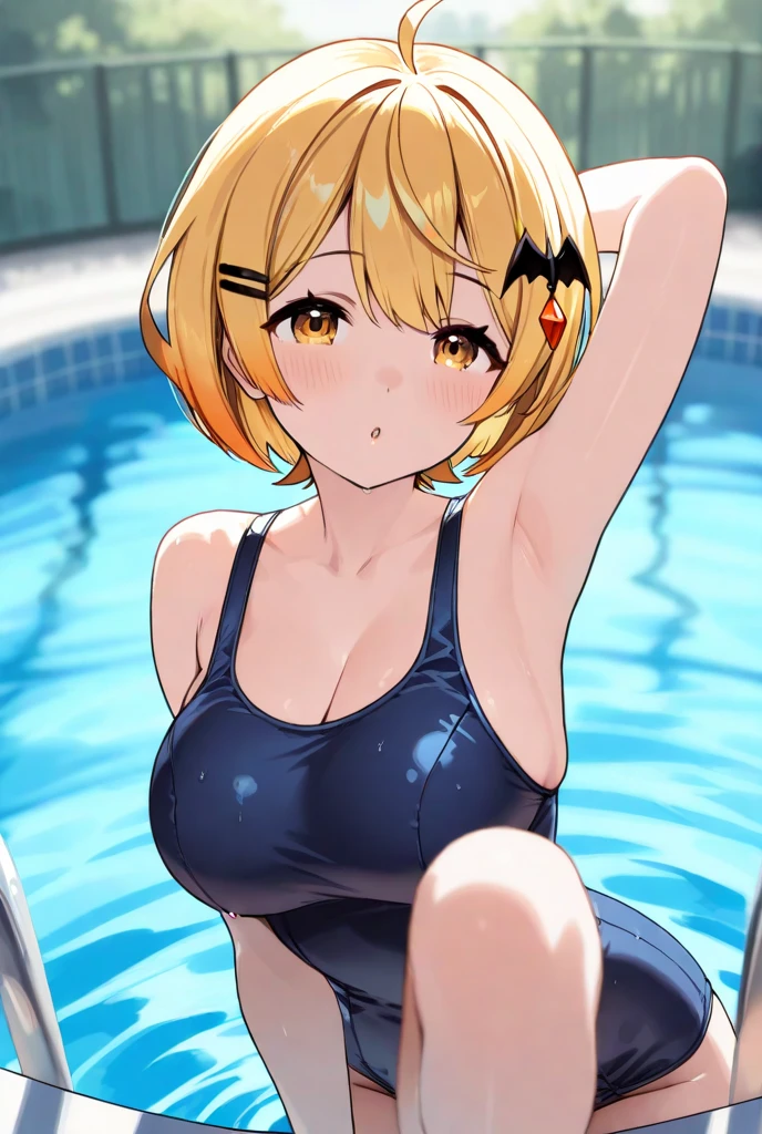 (masterpiece:1.3),((High resolution)),((high quality)),((Super detailed))、1 girl、perfect balance、perfect face、detailed face、cute face、beautiful詳細な目、Expressive eyes、cute eyes、shiny eyes、perfect body、beautiful体、(((bikini)))、(big breasts)、(head shot)、embarrassing、blush、beach、beautiful女の子、cute face、beautiful顔、cute face、beautiful、best quality、good 、ornaments,Walnut noa、short hair、colorful hair、hair ribbon、hair ornament、thigh strap、smile、closed mouth、blush、sitting、From above、(:1.3)