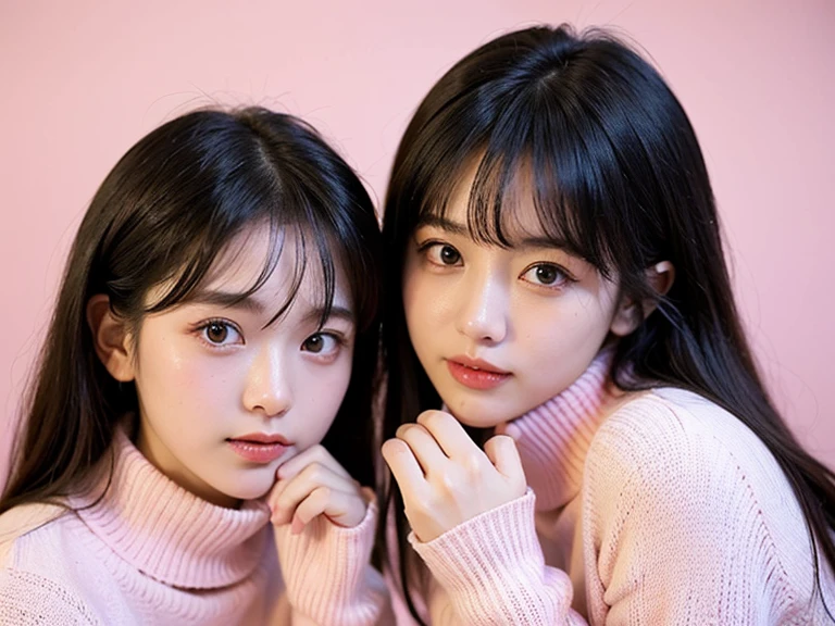 Two Asian girls posing for a photo with their fingers up., ulzzang, tzuyu from dos veces, con hiedra, dos veces, roseanne park of rosa , nixeu y sakimichan, rosa  jennie, jossi of rosa , rosa , Lalisa Manobal, # jefe, #jefe, maquillaje popular de corea del sur, 🔞🤡, maquillaje coreano popular