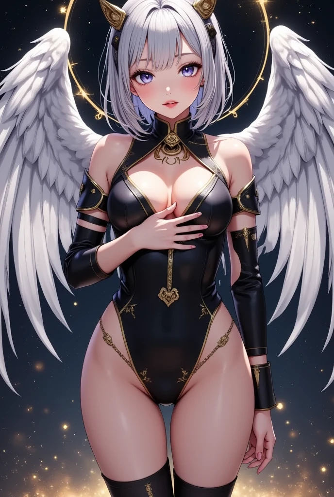 (Super detailed、Ultra-high resolution、Detailed Background)、((Flat Color))、((colorful))、((浮かぶcolorfulな水))、1 female college student、break、body paint、Pop tattoo on chest、Pop tattoo on belly、Feminine beauty、Warm body type、Large chest、Sexy Random Pose、Angle view from below、
(short hair、Silver Hair、hair ornaments)、( dress、choker、Sexy uniform showing the underside of the chest）、(((Underboob)))、、TWICE's Tzuyu' on pause、I can see her 、smile