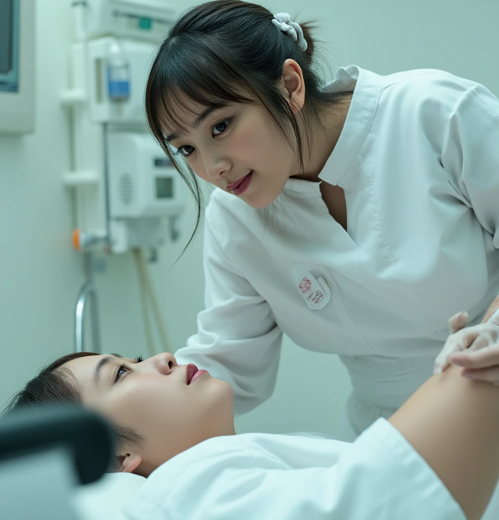 A beautiful Japanese girl with fair skin and angelic features....... She is a teenager、Looks like a slender middle school student. The girl is wearing a ballet costume, tome'a little embarrassing for her. She has a childish appearance with a flat . The stage is a hospital, especially in pediatric wards. The doctor is conducting a medical examination of the girl, Includes  examination. The atmosphere inside the hospital is professional and clean....... The girl is a little nervous about the vaccination she is about to receive....... The artwork is、Must be realistic, Highly detailed photorealistic quality, high resolution render。. Color palette should be soft and pastel, Gives a cute and innocent atmosphere. Lighting should be balanced and natural, Beautifully illuminate the scene.、Show 、Underpants１becomes a sheet、Flipping through 、Pained look、receive an injection、Hold the knife、Rehabilitation、male scary  doctor、 harassment、Examination without clothing、male -shaped device、Diagnosis of female 、Pediatric specialty hospital、