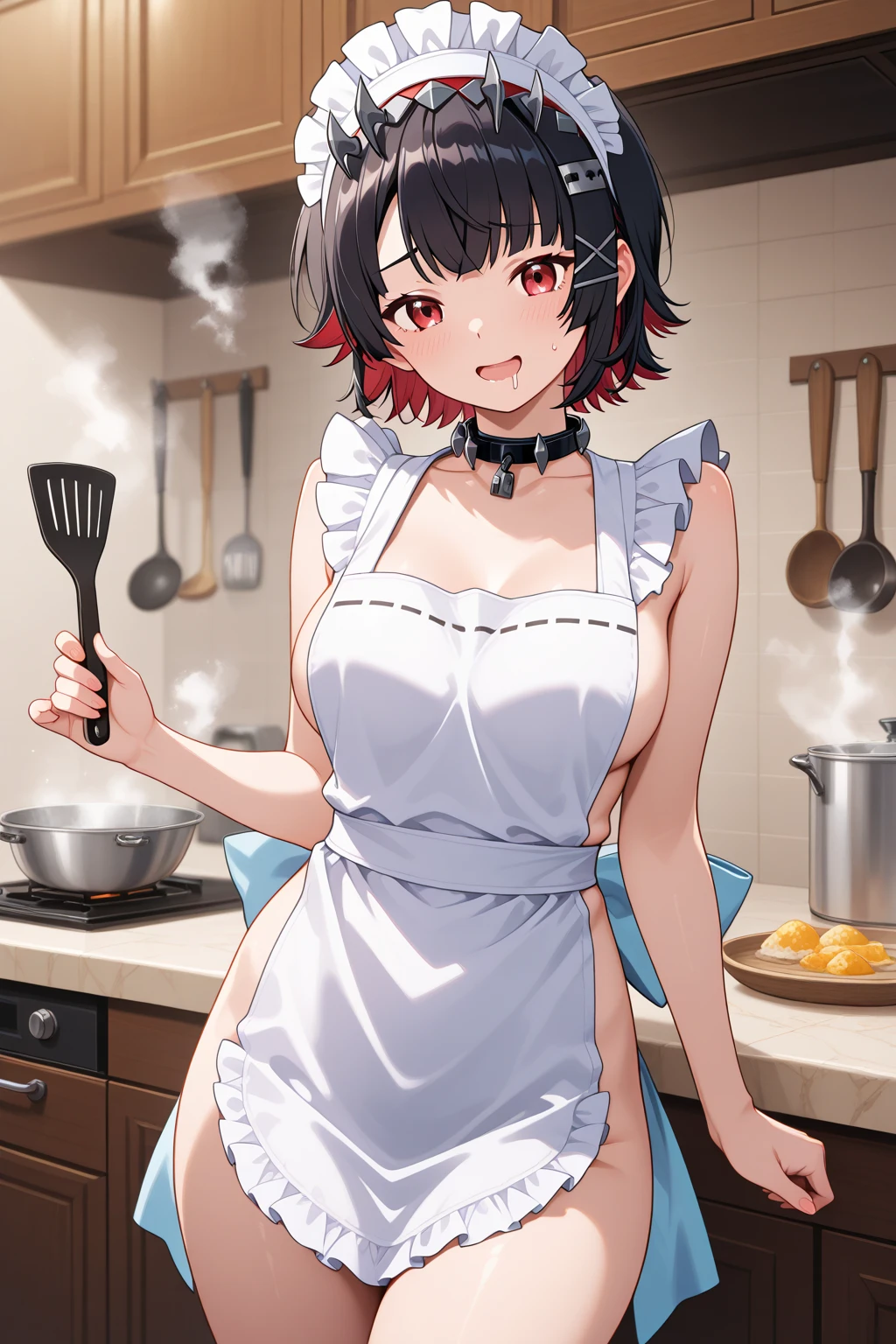 (from below:1.2),(from side:1.2),full body,(highest quality:1.5),(8k,masterpiece, top quality, best quality,beautiful and aesthetic:1.2,professional illustrasion:1.1,ultra detail:1.3,perfect lighting),extremely detailed,highest detailed,incredibly absurdres , highres, ultra detailed,intricate:1.3,(Alchemy Workshop:1.4),A girl mixing,Medicine in many small bottles,colorful:1.4,zentangle,(1girl),(finely detailed beautiful eye: 1.2), (beautifull detailed face), (perky chest:1.1), (pointed chest:1.0),(highly detailed beautiful face and eyes,firm breasts),real skin,((brown hair,long pony tail hair)),thin pubic hair:1.3,cute,lovely,17 years old, learning to make a pancakes cooking, alchemist costume,smile,in the kitchen,smile, weak smiling,(with sparkling eyes and a contagious smile),open mouth, Looking at Viewer,
