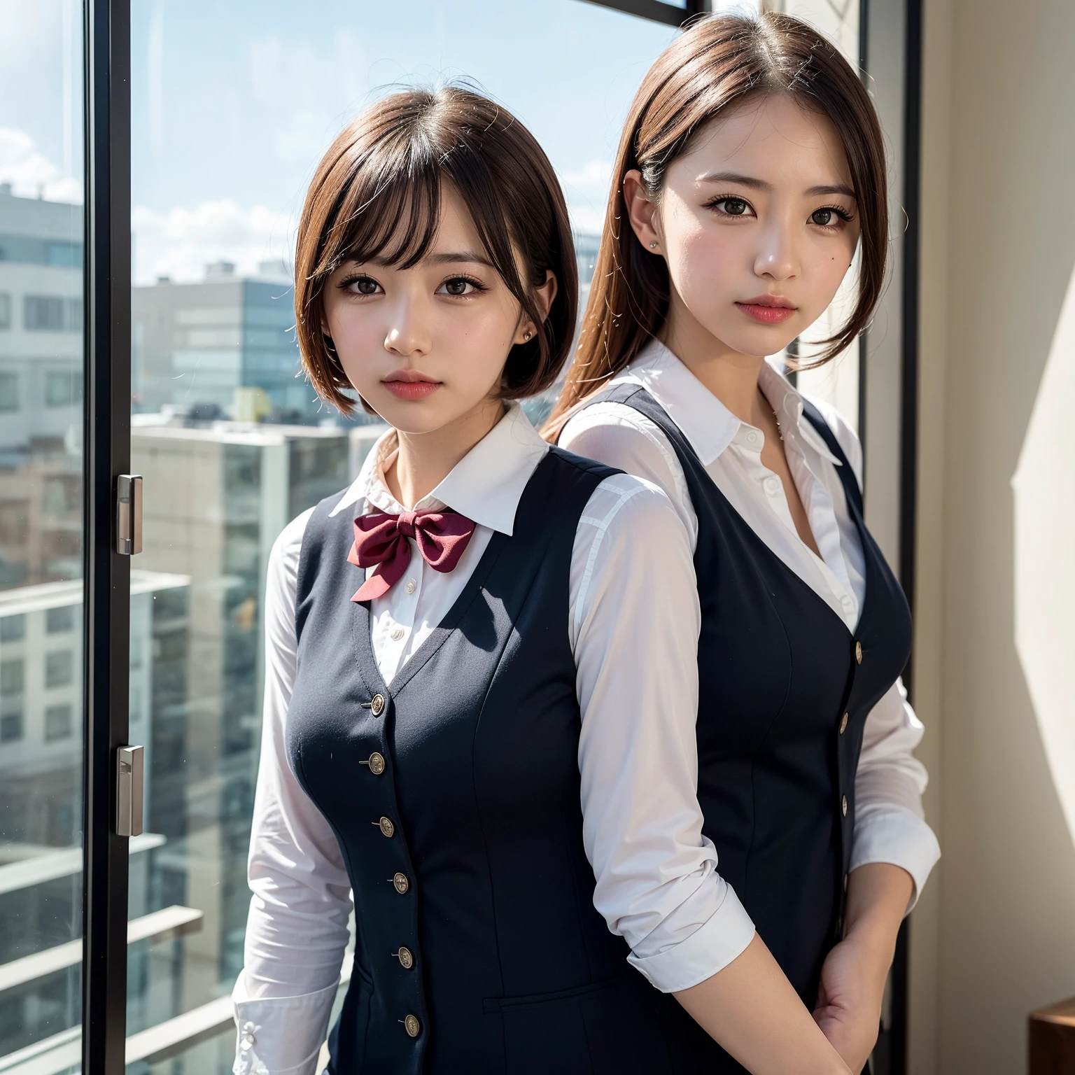 1girl, 20d, solo, office_lady, sexy, shirt, skirt, high_heels, bent_over, from_behind, from_below, (8k, RAW photo, best quality, masterpiece:1.2), (realistic, photo-realistic:1.37), professional lighting, photon mapping, radiosity, physically-based rendering, blurry, blurry_background, depth_of_field,