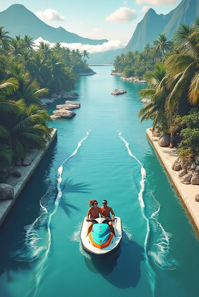 RAW photo, a portrait photo of 40 y.o billionaire white man and super attractive gorgeous wife together, casual style, standing in a bikini a 200 feet sailboat dj party, sailing in high wind, wondering about life, natural skin, 8k uhd, high quality, film grain, Fujifilm XT3, full body and head straight in the photo, facing the viewer of the photo, eyes fixed to the lens, appears shoulders and head in the photo, man and woman centered in the photo, 8k, best quality, masterpiece, realistic, realistic photo, movie photo, ultra realistic, 2 person, detailed, perfect lighting, DSRL, professional photo, 4k, background full view of the clear waters of the Caribbean summer with his attractive wife relaxing, 16:9 aspect ratio --auto