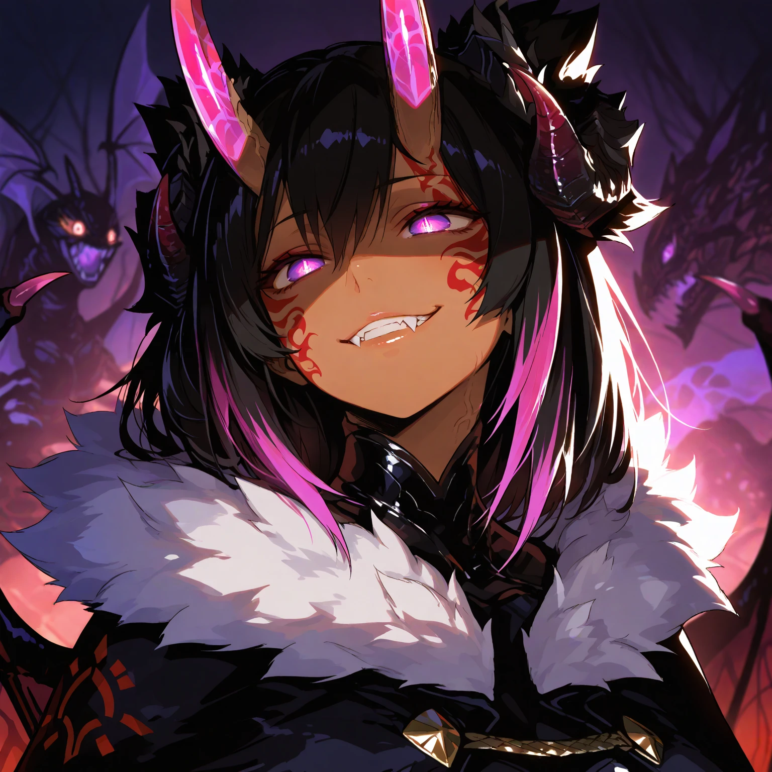 (NFSW)18 year old  girl, piel negra con azul, arabe, furry, arte peludo, zorra, vestimenta de bruja, aura maligna, alas de dragon, cuerpo con escamas y plumas, bola de energia, lanzando hechizo hechizera, ojos de maldad rojos, hechizo maligno, aura negra Sus ojos son grandes y expresivos, Resplendent irises of blue and purple, noches de pasion y lujuria, (( )) fornivando con dragon  escamoso ((la mejor definicion))