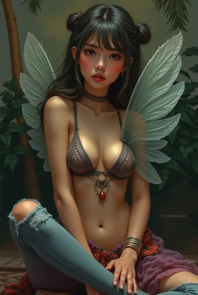 tatoo,slim,breasts big,ultra detalhada, high qualiy ,use light pink.