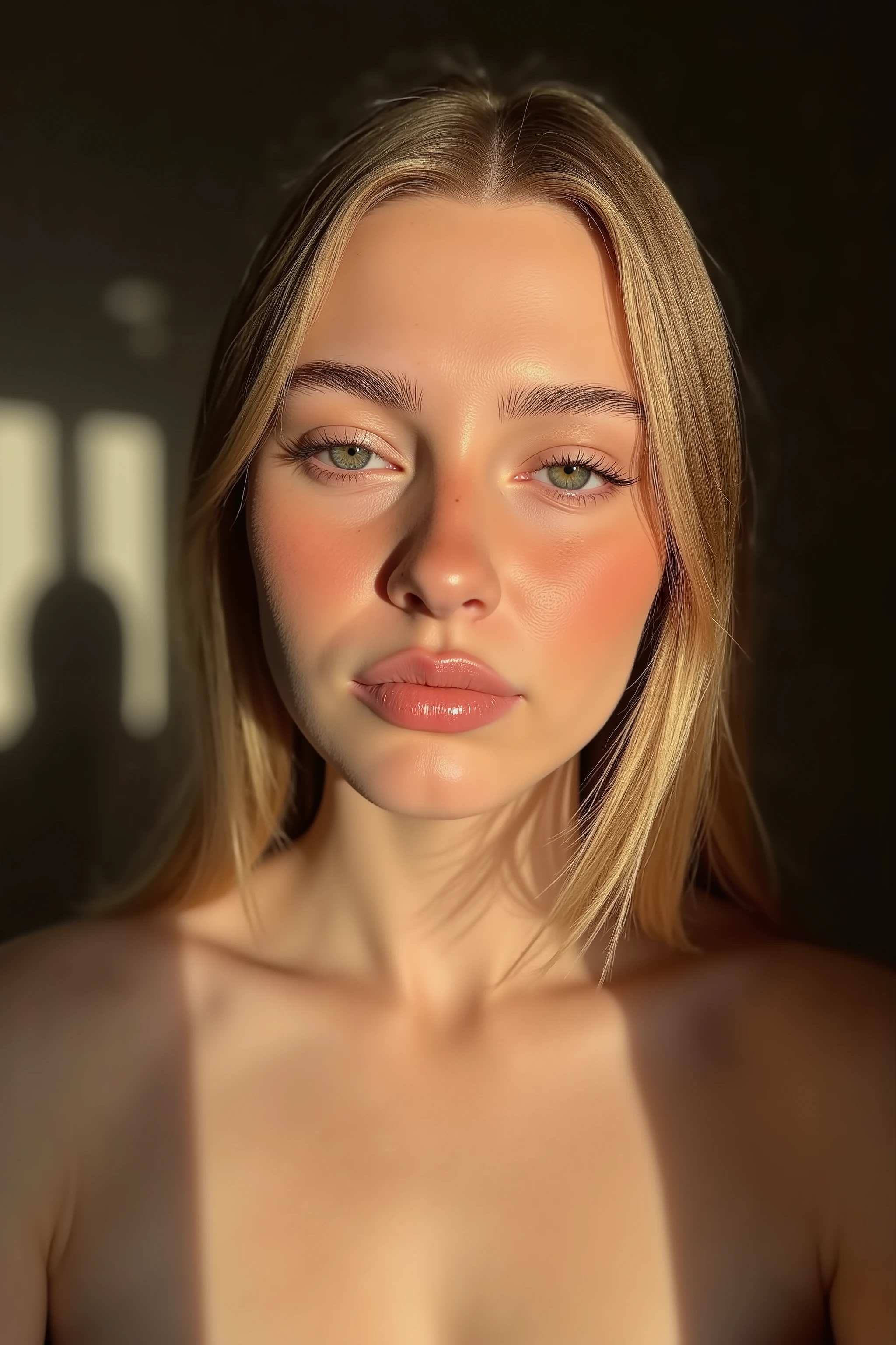 ultra-realistic Instagram-style portrait of the same female character, 22 years old, Ukrainian features, soft natural makeup, clean healthy skin, detailed facial structure, photorealistic lighting, shot on Sony A7 IV, 50mm lens, f/1.8, natural bokeh, soft window light, candid lifestyle aesthetic, cozy modern apartment, warm color grading, high dynamic range, micro skin details, subtle gloss on lip