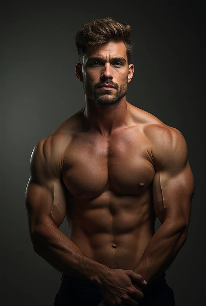 Un homme extrêmement  et muscler sans vêtements