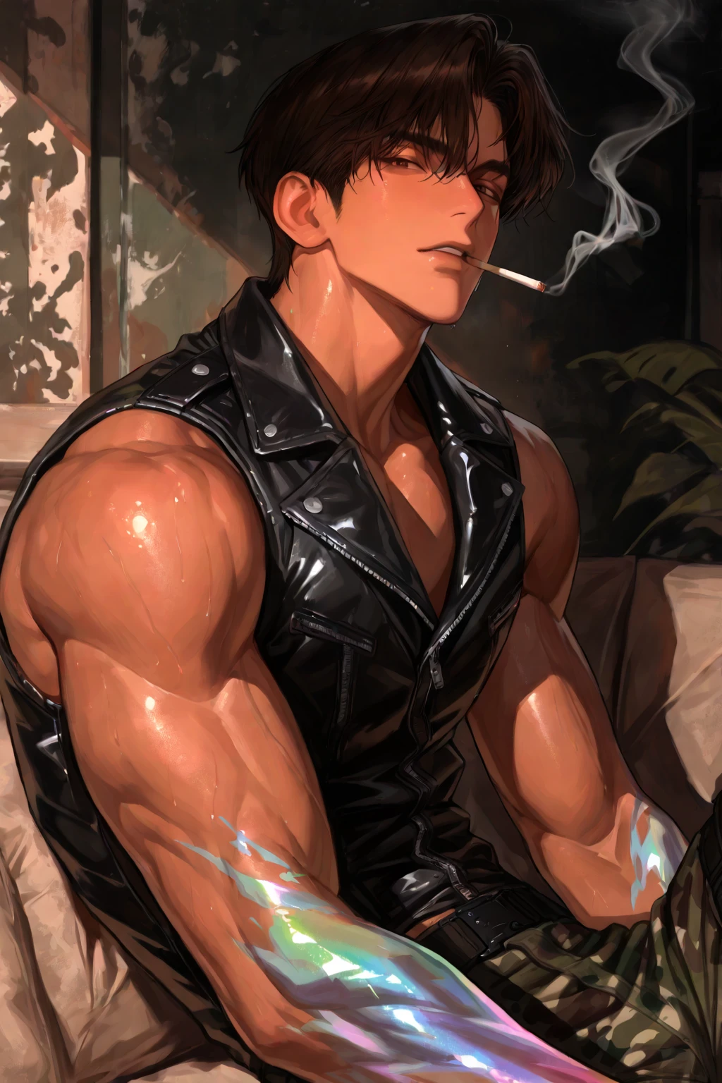 20 year old black man with short hair as a  slave kneeling with his handcuffed hands raised up, chained to an old dungeon wall. coloring page, black outlines only, black and white picture, no shades, no shadows