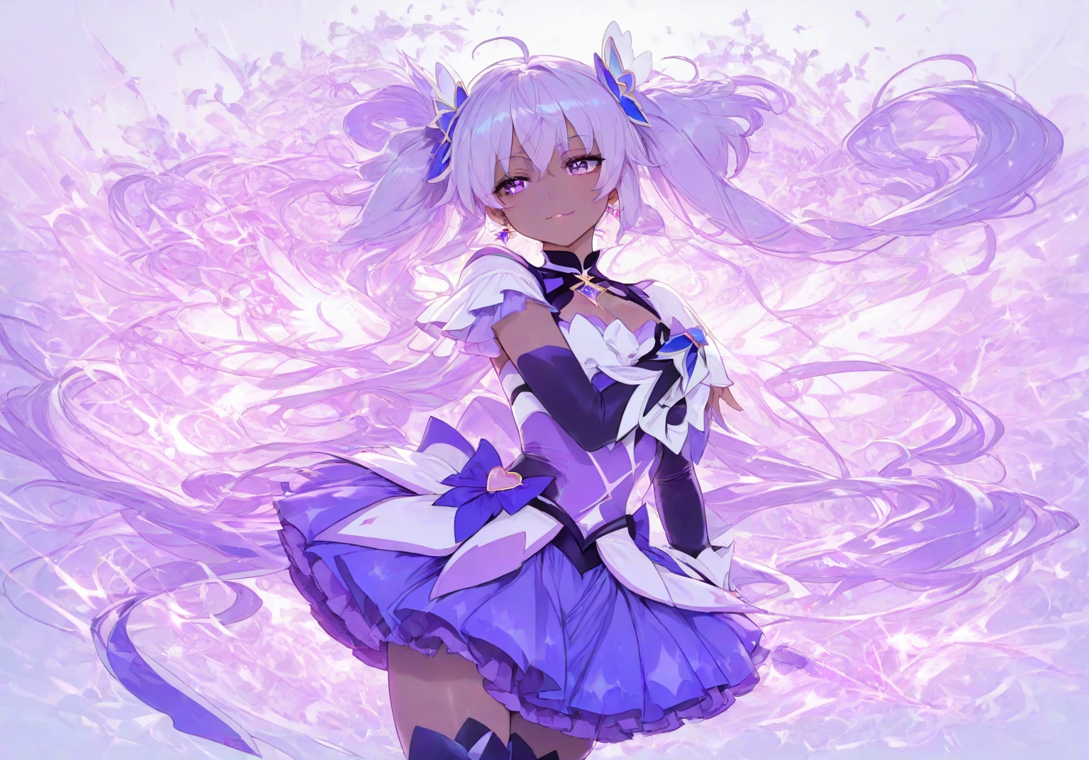 best quality person，master piece，final solution，Fluffy，非常にcolorfulな，colorful，Big High School Girl，Lolita Long Dress， white stocking fin shoes