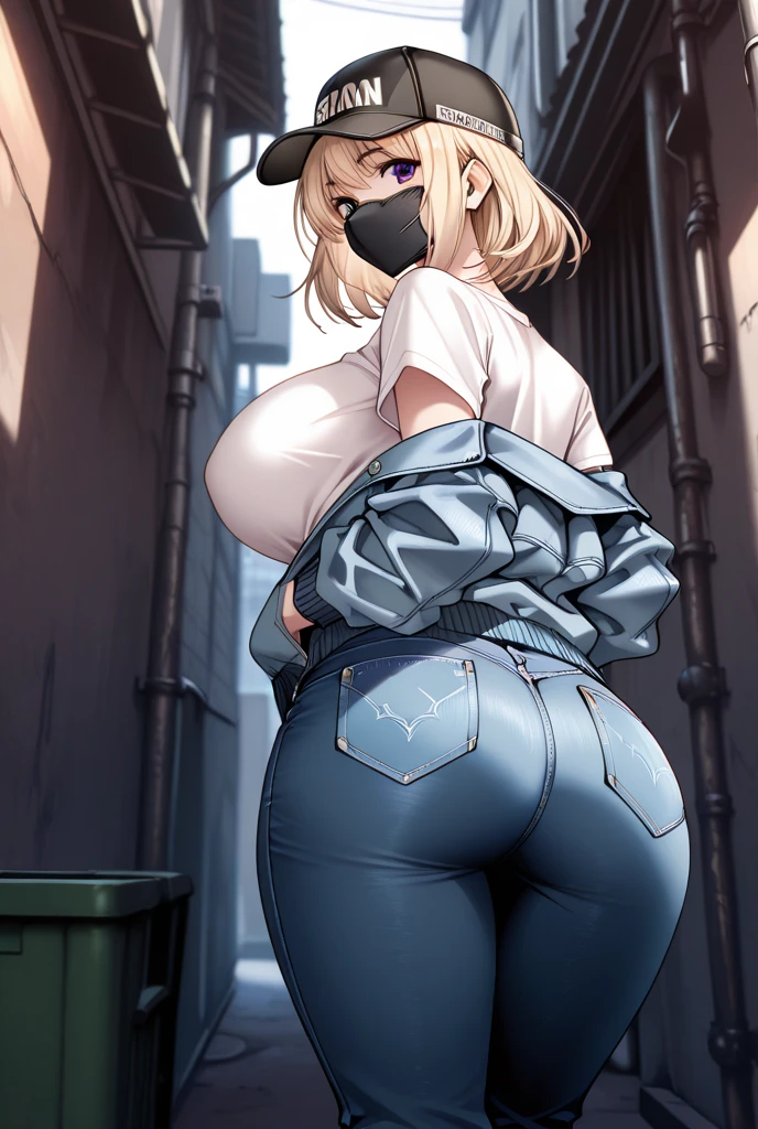 solo 1girls thick figure thick thighs size ??????????? hard ?????? size fat ??? yellow eyes tan skin short blonde messy hair wear fingerless gloves wear short crop top hoodie wear short crop jean ripped wear holster wear black stocking tight outfit holding a rifle on hands wear tactical backpack wear tactical goggle on head 