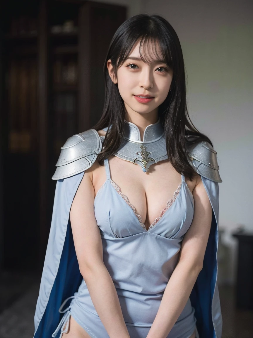 Professional , ​masterpiece、top-quality、photos realistic , 、top-quality、超A high resolution、(Photorealsitic:1.4)、Raw photo、depth of fields （Gemstone Gold Metal Body:1.9),(Matte White、Toostock、（（Mansuji））、（cleavage of the breast）、(((heavy breasts、Colossal tits)))),((( Armor))),（Detailed Dragon Armor）、（Have the strongest weapon）、（(Random Hairstyles 1.6),Dark Fantasy,）explosions、intense fighting、（Precipitous cliffs),Dragon Gold Weapon,Mystical expression、Particles of light、Fight dragons、（Detailed Dragon Helmet),Gorgeous Silver Weapons ,（（ Dragon's dense and gorgeous sword）） , Beautiful knife   ,warhammer 40k ,Detail and gorgeous crown、（（Blue hair））、（Castle background）、、（（Gangle's forest background））、Beautiful Caucasian beauty、１a person、dynamic ungle,(((With detailed shielding)))、Smaller head、A smile、Castle background、Thin and beautiful female hands、cleavage of the breast、Soldier in iron armor on background、Mystical expression、Light Effects、intense fighting、Wind-effect、magic circles、With the legendary magic wand、（demonic wings）、Toostock、