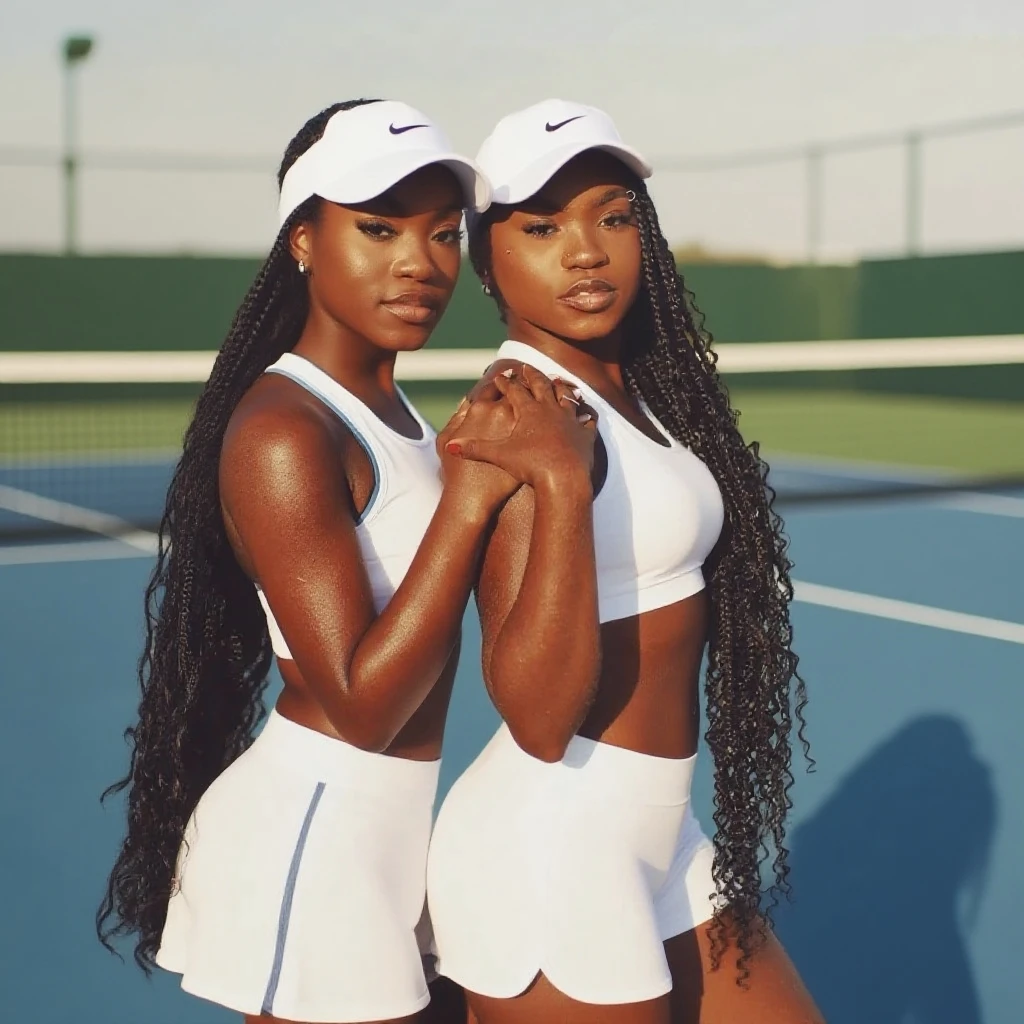 ((qualidade superior, 8k, obra-prima: 1.3)), sharp fokus: 1.2, forma de corpo perfeita mulher bonita: 1.4, abdominais esguios: 1.2, (cabelo afro, grande: 1.8), (sports bra: 2.0), (corrida: 1.8), (rua: 1.2), rosto altamente detalhado e textura da pele, olhos detalhados, rounded eyelids, sorriso, bokeh, africana(corpo inteiro))(Sports Tennis)