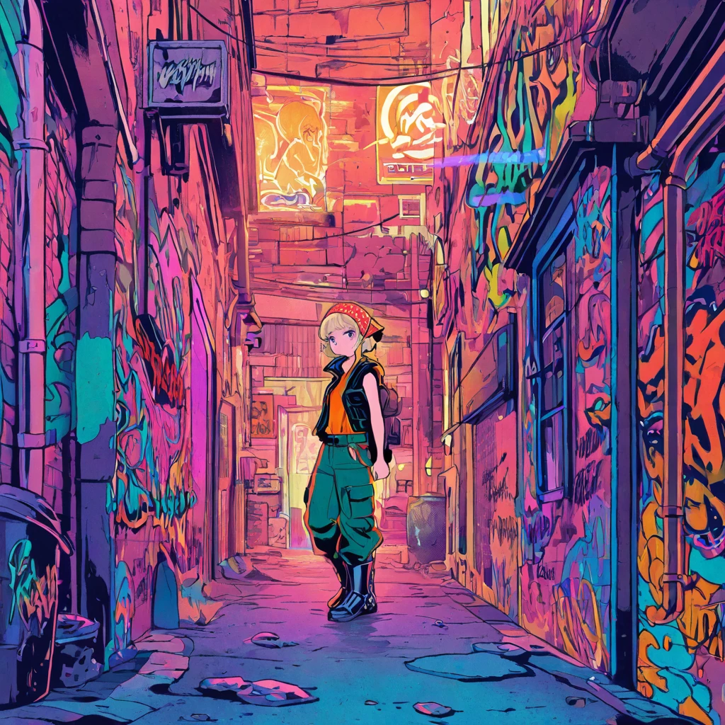 最high quality、Better image quality、Masterpiece、adolescent((18 years、 becoming、vest 、,wide open  tea、lilac eye, lilac hair、Habitual hair、wide、Delgado,highest valley、Have a smartphone、smug face、peace sign、smart跡、anime type suit My hero Academy )),high quality、Beautiful art、bottom((city at night、wall、graffiti、smart))debris flies、Depth of written limit、Movie、Visual art、perfect art、8k,Genuine