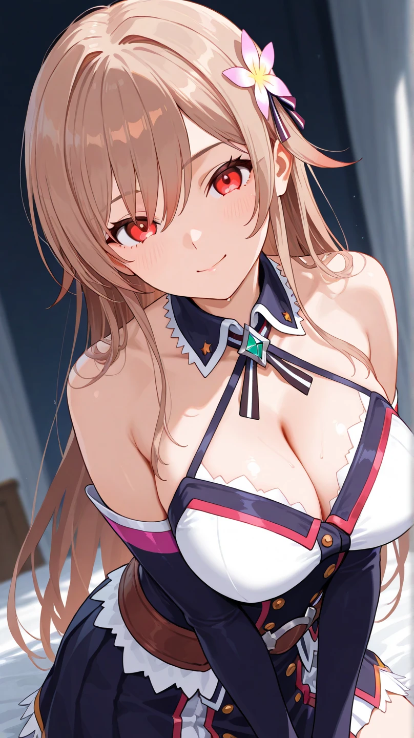 Highest quality,masterpiece, Highest Resolution, 1 girl, , full ,boy pov,boy body, , standing, outdoor, balcony, night, huge breasts, pink , blush, smilepenis in , horse ears, horse tail