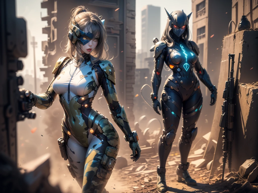 human Sorcerer secret agent, full body, wearing an elegant suit with magic circuits, long sword with magical carved details glowing, whole rabbit ears, human face, glowing eyes, fantasy RPG, tanned skin, neon punk, art book, Studio ghibli, wide setting, in the middle of a magical cyber retro metropolis, magical light reflected in the hair and ear, aura of light, style power, half-top view, old anime style