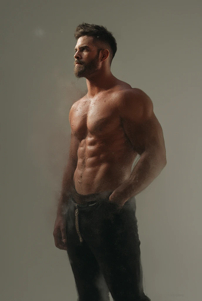 RAW photo, 30-year-old men, underpants, sexy men, pectoral muscles, pubic hair, high detail face, looking at viewer, wide angle lens, 8k uhd , SLR, soft light, bright+0.2ev, (high quality, film grain: 1.2), 8k uhd, 30mm focal length, 30mm focal length