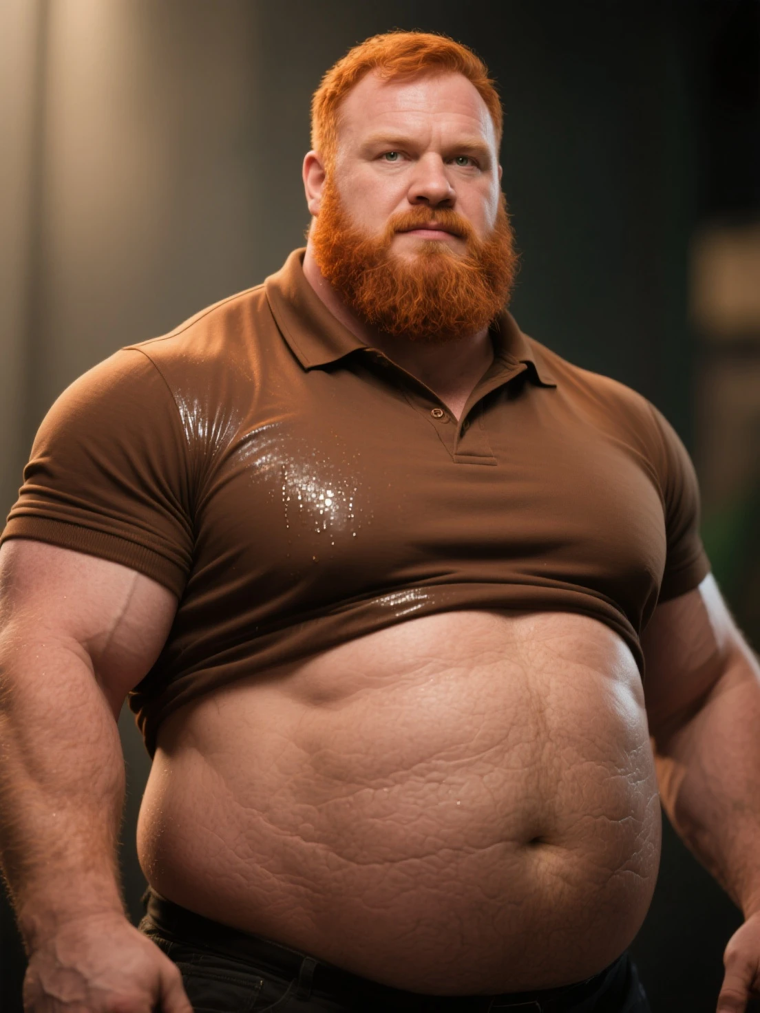very hairy, rugged ginger daddy flexing his arms ((Sweaty)) ((Hairy)) ((Thick, full, curly ginger body hair all over)) ((Thick, excessive ginger  hair)) ((Curly, full  and torso hair)) ((Thick, full, ginger happy trail of hair all over his abs)) ((Late 40s)) ((Extremely handsome)) ((Square jaw)) ((Sweating)) ((Smiling menacingly)) ((wearing black )) ((black briefs)) ((Excessive ginger body hair)) ((Buzz cut)) ((Extremely realistic)) (( glare)) ((Unibrow)) ((ginger unibrow)) ((caveman brow bone)) ((ginger handlebar moustache)) ((head to toe)) ((full body)) ((hairier)) ((more hair)) ((ape)) ((more body hair)) ((extreme body hair)) ((fur)) ((dad bod)) ((ginger)) ((black briefs)) (()) ((thick, ginger armpit hair)) ((clothed)) ((flexing arms)) ((flexing biceps)) ((buzz cut)) ((buzz cut)) ((older)) ((buzzed head)) ((no beard)) ((moustache only)) ((shaved chin)) ((gut)) ((beer gut)) ((dad bod)) ((pregnant))