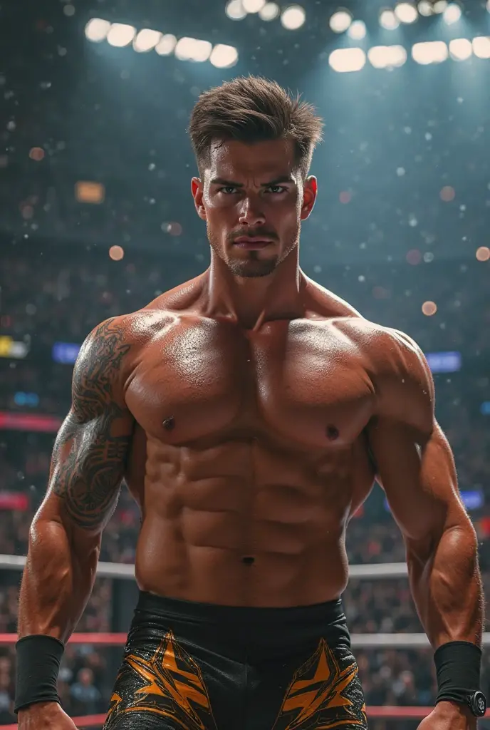 (A muscular man:vivid colors,shirtless:1.1,Kirbywood style,vintage color comics,showcasing:1.1,sharp focus,hi-res details,intricate features,creating,vivid colors,masterpiece:1.2,8k quality) cubism background, symmetrical poster