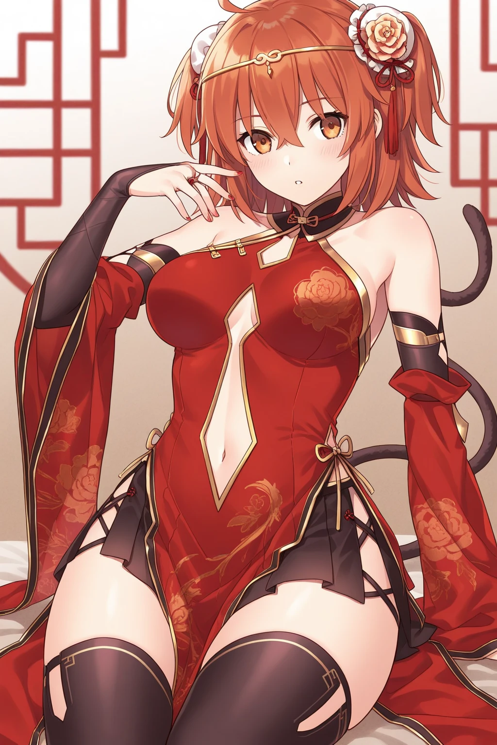 <lora:gudako_XL_illustrious-noob_v1:1> 1girl, fujimaru ritsuka \(female\), china dress,, best quality, masterpiece, high quality,newest, absurdres, highres,incredibly absurdres ,<lora:NoobV065sHyperDmd:1>
