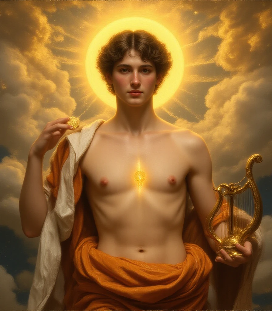 high quality, super realistic, Envision a hyper-realistic composition that seamlessly integrates the exquisite detail of John Singer Sargent with the dreamlike elegance of Alphonse Mucha, creating a insanely handsome man’s portrait where realism and Art Nouveau mystique converge, An extremely  masculine and handsome man is depicted against a backdrop of golden swirling patterns inspired by Mucha's iconic golden ornamental designs, The man is adorned in flowing garments that echo Mucha's romantic style, with intricate patterns intertwining seamlessly with the hyper-realistic details of his attire, by yukisakura, highly detailed,