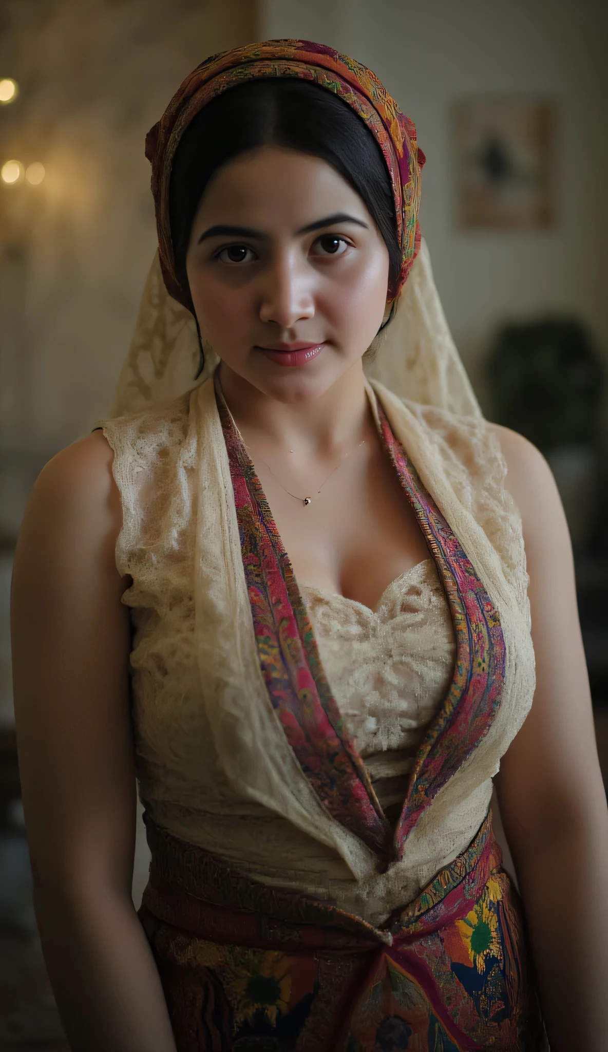 Wanita Indonesia, the view points directly to the camera