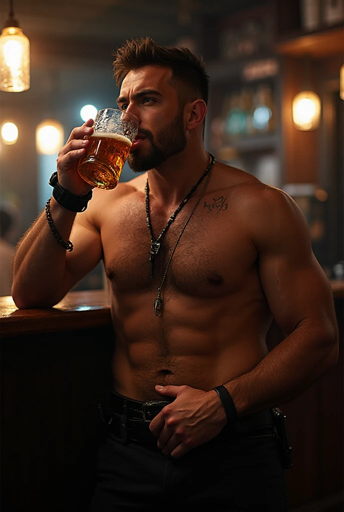 Man  in the bar women are with him