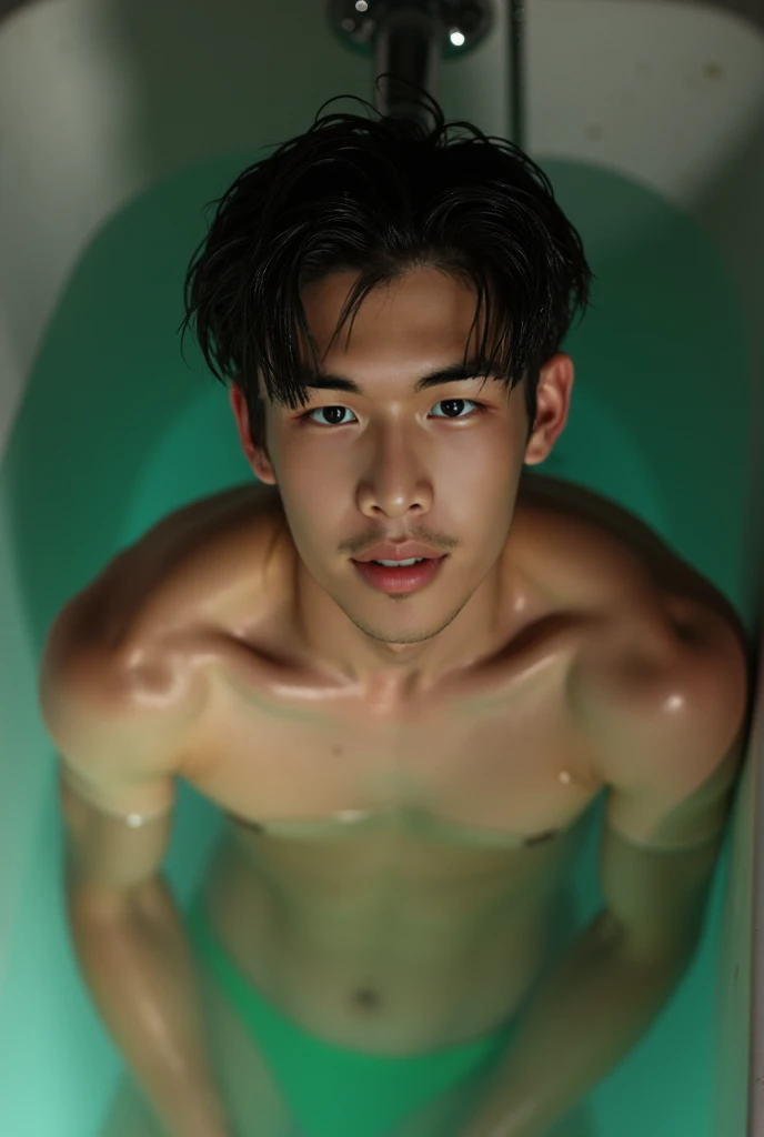 ((, perfect body, high light, 8K:3.5)), (One man, Beautiful  , Young Thais:2.63), (15 years old), (Perfect handsome man, Small and beautiful face, , Energetic Inspiring, beautiful:2.82), (Medium length hair with symmetrical center parting:2.6), (tones, 8 Pack Abs, Slim and muscular, Hair-free skin:2.75), (sweat body:4), (:2), ((looking at viewer, Sitting in a tropical pool)), ((dashed eyes, shiny hair)), (((best , best legs, best , best fingers))), necklace, ear cuff, bracelet