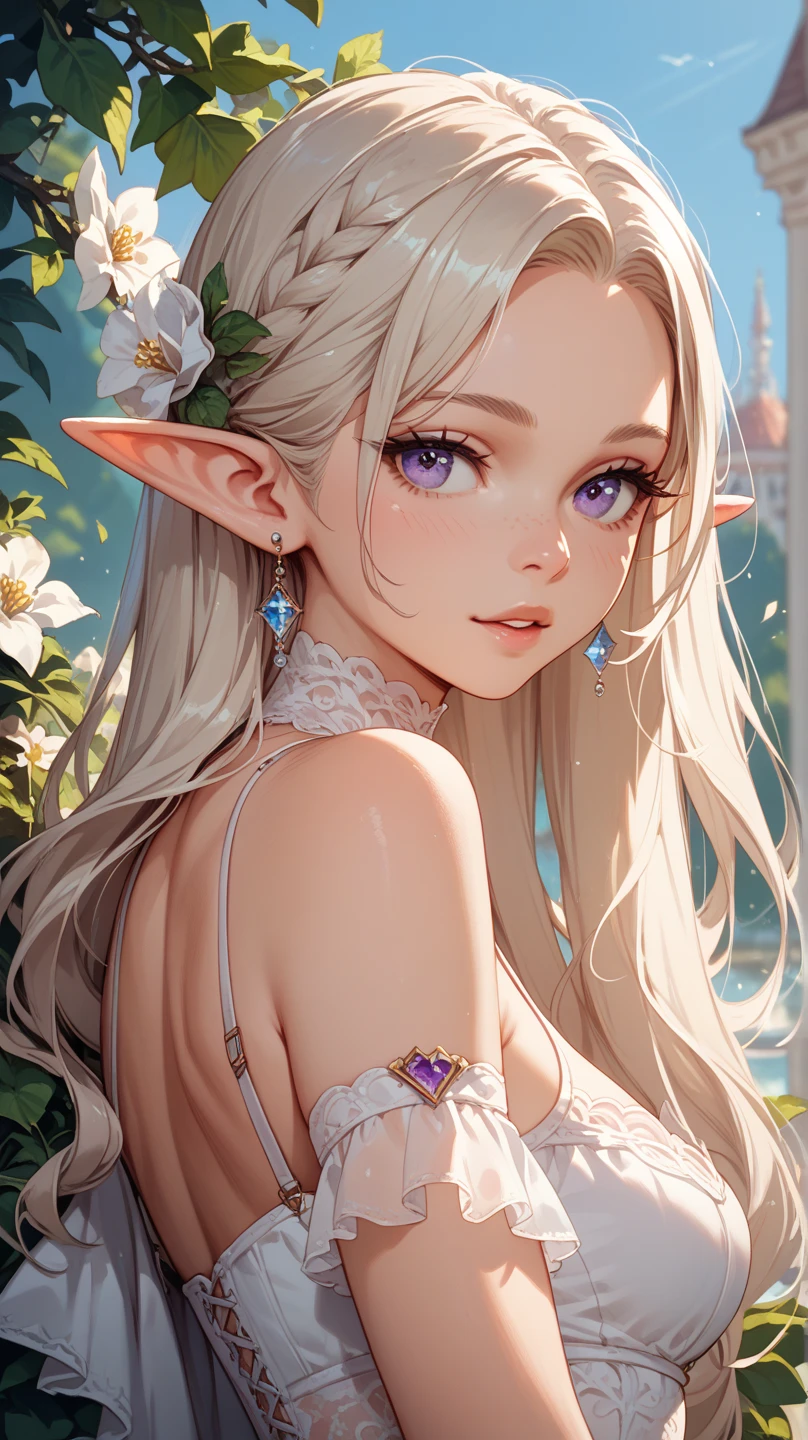 (fluorescent colors:1.4), candy world Disney land ethereal soft fluffy soft landscape forest Pastel pink sky green blue sparkle ethereal light pastel whimsical light rainbow stars diamonds sparkle gemstone background hyper realistic Ultra quality cinematic lighting immense detail Full hd Well lit, diagonal bangs,  clothes, on side masterpiece, best quality, realskin, 1girl, blunt bangs, long hair, ((best quality:1.7)), (detailed:1.4), highres k, (high res:1.4), 8k, clean, cinematic lighting, beautiful eyes + detail, beautiful hair + detail, 1girl,  young female body:1.3,detailed eyes, detaield hands, detailed face, elf woman
