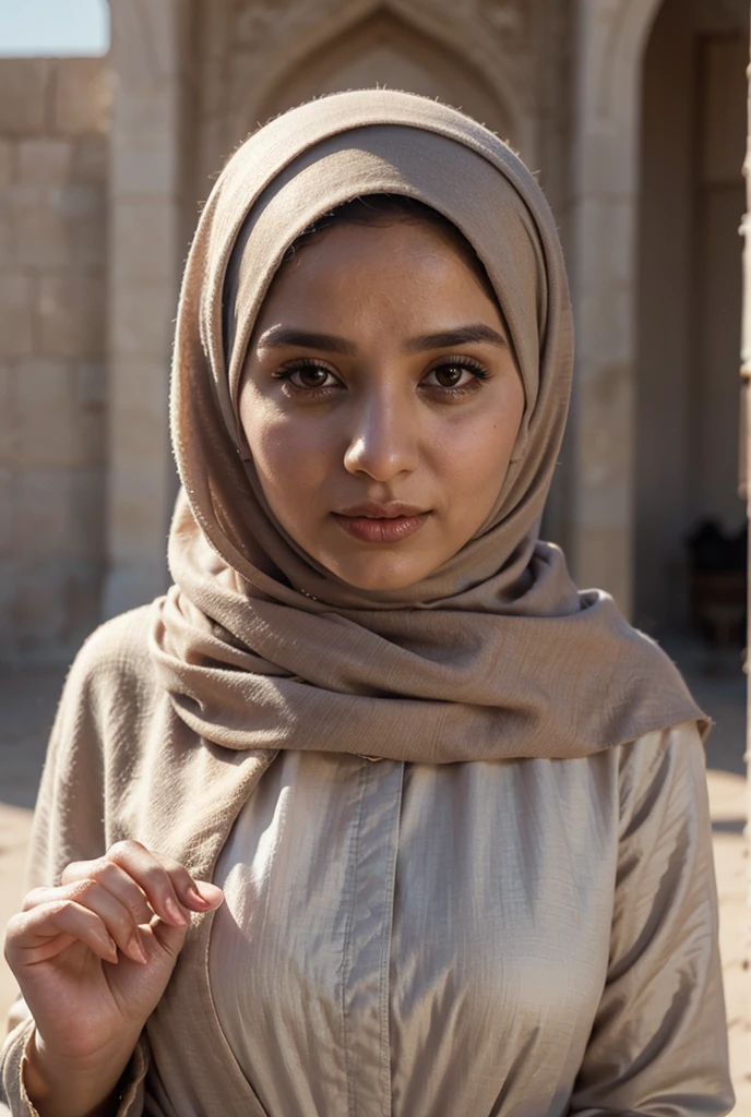 (MASTERPIECE:1.2),(REALISTIC:1.4),(POST PROCESSING:1.3),(SHARP FOCUS:1.3),8K, mid body shot (85mm photo) ,A Woman wearing hijab, Muslim cloth, Portrait, outdoor,Empire Waist dress,bokeh, wavy hair , (highly detailed body, highly detailed face, highly detailed eye,best quality:1.2)