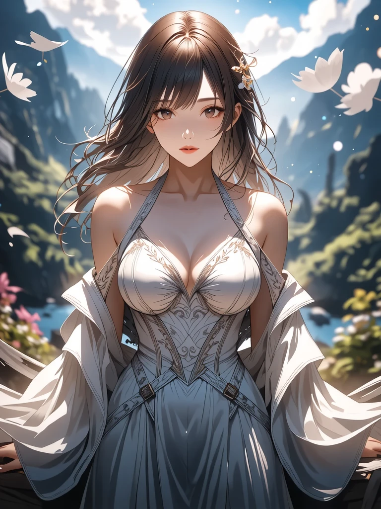  22 years old, (:0.8), (solo:1.5), (sfw:1.25), cute breast, beautiful breasts, medium tits, thin waist, big ass:1.0, Raised sexy, (dark mahogany medium short hair, updo, hair band, red eyes, light smile, big , Revimpling fabric, earrings, Hand gloves, detailed face,(smoking:1.3),brunette hair,detailed and beautiful eyes,beautiful detailed lips,Rolling her eyes,manner,hair over one eye, asymmetric hair, Carly hair, low tied braids),(musulman, white Headscarfs, hair bands, head vandage, Turban), (ultra high resolution, 8K RAW photo, photo realistics, thin outline:1.3, clear focus), best qualtiy, natural lighting, textile shading, blurry back ground, field depth, bokeh, (Bright pupils, fine detailed beautiful eyes with highlight:1.3, high detailed face), Red lip, fine realistic skins:1.1, looking down viewers:1.3, (dynamic angle:1.3, front view:1.1, :1.3, from below:1.2), (dynamic posing:1.5, sexy posing:1.2, leaning forward),Youghal, side lock, hair ornaments, hair band,nice,garden background,artistic rendering,Super detailed,(highest quality,4k,8K,High resolution,masterpiece:1.2),Bright colors,studio lighting ,in usa military base,