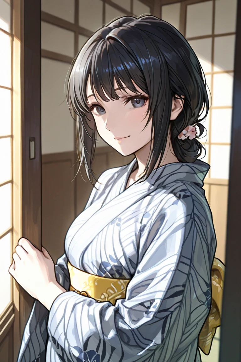 Very detailed、highest quality、Best image quality、masterpiece、8k、Anime Face、A kind smile、Open your mouth、Japanese style maid、ABC、vest style