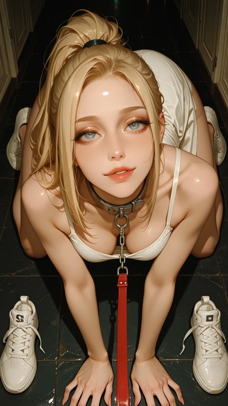 (((lighting forward)))):1.6, (((lighting front))):1.5, (((lighting from side))):1.5, (((foucus face))), (((looking at pennis))), (((photo from side))), (((tears))):1.5, (((open your mouth wide))):1.5, (((gape mouth))):1.5, (((dislocate jaws))):1.5, ((( jaw get dislocated))):1.5, (((pink lips))):1.5, ((())):1.5, ((())):1.5, ((())):1.5, ((())):1.5, ((( force insert mouth))), ((( deep))), best quality, highly detailed, ((())), (((Very high saturation))):1.5, (((vivid color))):1.5, (((hyper photorealistic))):1.5, (((ultra detailed))):1.5, (((ultra detailed face))):1.5, (((ultra detailed eyes))):1.5, (((ultra detailed lips))):1.5, (((ultra detailed hair))):1.5, (((ultra detailed breasts))):1.5, (((ultra detailed ))):1.5, (((ultra detailed skin))):1.5, best quality, (masterpiece:1.2), (((high contrast))):1.4, ultra detailed, BREAK, (((parfect face))):1.5, ((())):1.5, ((())), oral, (((1black boy having thick ))), (((1girl the most beautiful in the world))):1.5, (((beautiful ideal ukrainian cutest ermentary school student))):1.5, (((cutest baby face)));1.5, (((lolita face))):1.5, (((Sparkling blue perfect beautiful big eyes))):1.5, (((shiny silky blonde twin tail middle long hair))):1.5, side ponytail, (((small )):1.5, (((extra small breasts))), (((extra thick metal collar))), collared shirt, black vest, sleeves rolled up, clothes around waist, (((thick bulge in throat))):1.5, (((man holds the back of girl's head))):1.5,