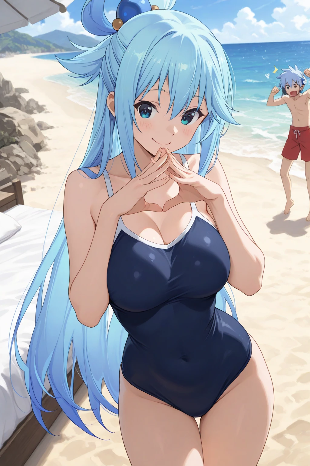 shark girl,furry,Cute Moe,big breasts,Good quality,Good resolution,Go to the beach,beach,black bikini swimsuit,snorkeling,The weather is hot, sweating,  arousal.,Good light and shadow details,shade,light and shadow under the sea