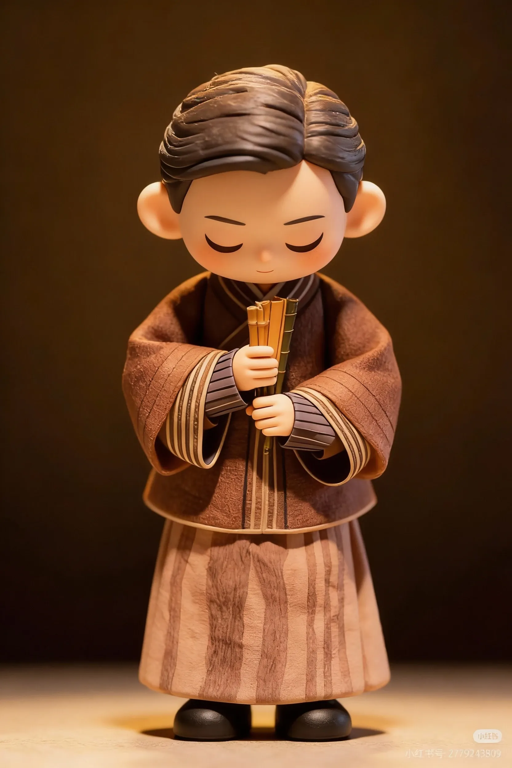 (masterpiece, best quality:1.2),soil，Old，Dirty， 3D Clay Sculpture Art，Rough surface，（1 Boy，Baldhead，Barefoot）Rough surface and texture，Clay Sculpture Art：1.37，(((The words on the body。Tattoos。There are text patterns on Hanfu，)))whole body，Ultra-detailed,Solitary，Clean background