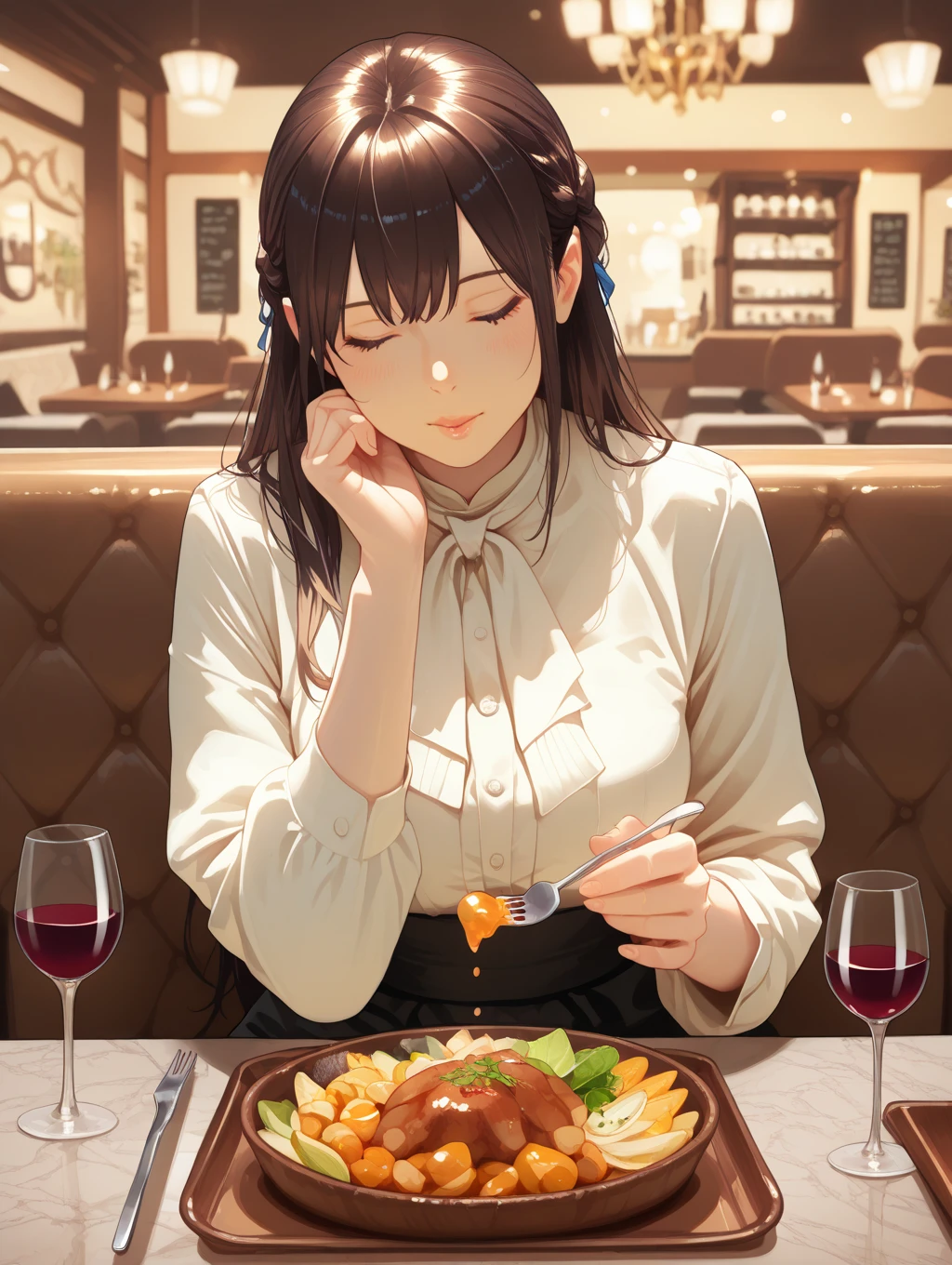 woman romantic dinner