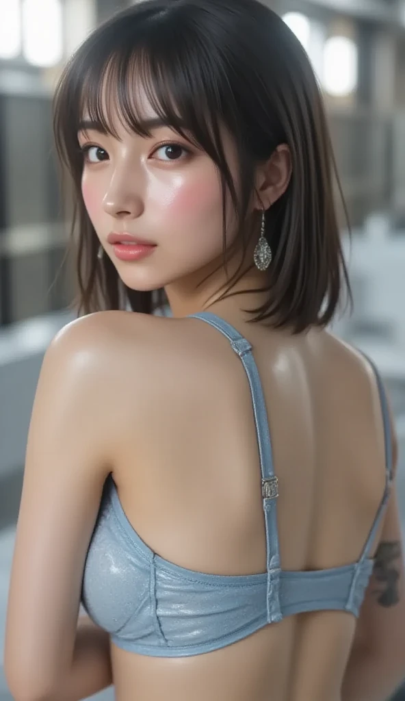 (8K, Photorealistic, Raw photo, of the highest quality: 1.3), (1girl in), Super beautiful, (Realistic face), (boyish, Silver Color Berry Shorthair), Beautiful , Glare that captivates the viewer, Beautiful expression, Beautiful , (Realistic skin), Be...