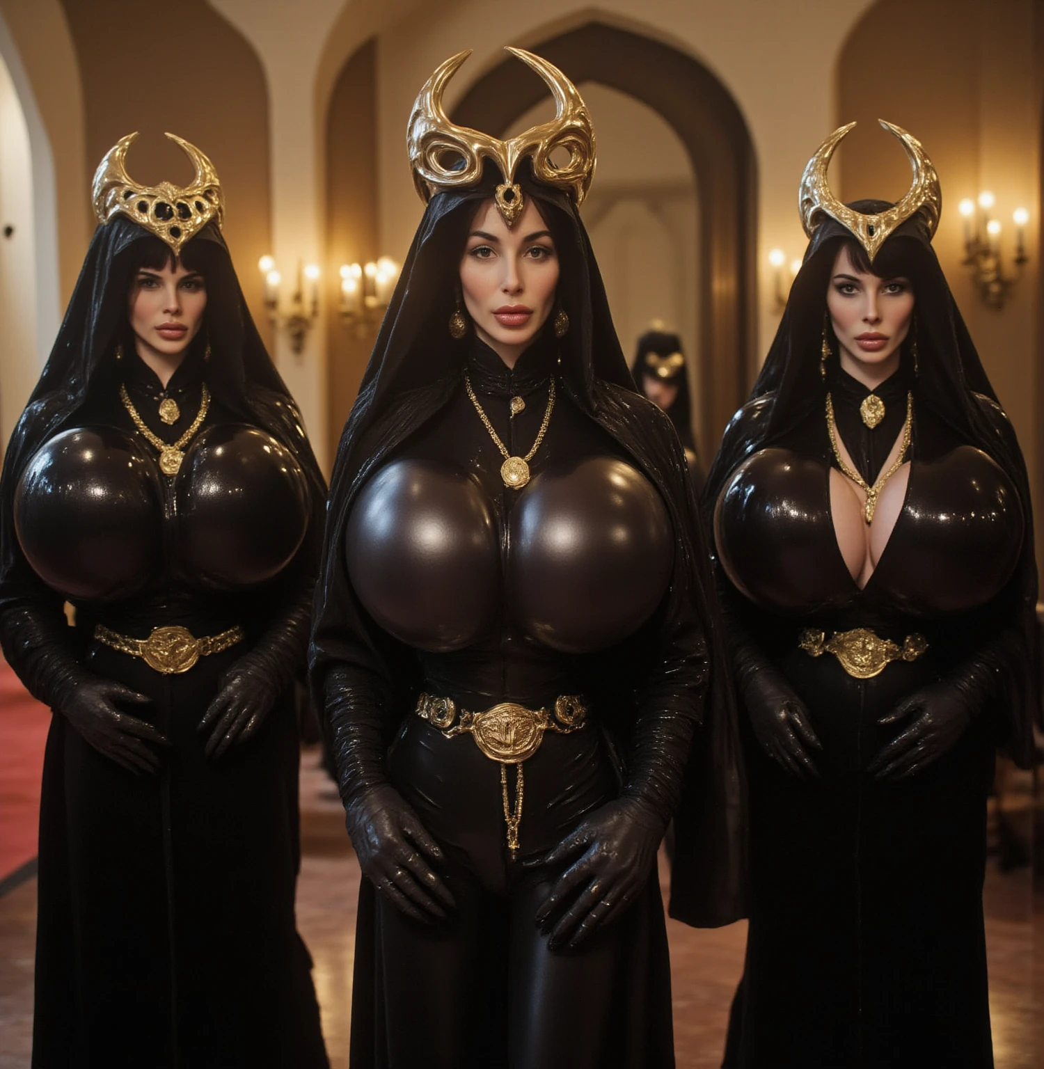 (((Craft a photorealistic scene of a Malay girl in hijab  and   ))) standing on nightclub, Showcase intricate gears, Victorian-inspired fashion, and a sense of adventure in this alternate reality, 8mm lens, Extreme close-up,  8k resolution, high quality, ultra detail,modeling pose, bikini Victorian-inspired fashion, and a sense of adventure in this alternate reality, 8mm lens, Extreme close-up, 8k resolution, high quality, ultra detail,modeling pose, Two:2 Hijab Malaysian girls pregnant 9 month,Largest Baby Bump pregnant, Largest , Big pregnant Belly, Big Pregnant girl, Largest Belly of Pregnant, Beautiful woman, beautiful face, pregnant, long hair, black hair, realistic, ultra-detailed, big breast, malay, The whole body consists of a young girl with hijab, Eye makeup, 21yo, Cat ears, Soft lighting, groups, Wear shabby clothes, Dirty, Tattered futuristic military uniform, Cat's paw badge, Pose, spot color, rendering by octane, Ultra-realistic intricate details, big breasts, big breasts, big breasts, two MAPAY women in  posing for a picture in a room, oppai, posing together in , MIRA FILZAH and IMAN TAYORE, red , all red, oppai proportions, sexy :8, 4k], 4 k ], big breasts!, bottom angle, big breasts!!, Malay beauties, biomechanical oppai, fujita goro and jones, thicc, wearing hijab, hijab star, hijab gorgeous, hijab super model, Malaysian girls group,malay, The whole body consists of a young girl with hijab, Eye makeup, 21yo, Cat ears, Soft lighting, group, Wear shabby clothes, Dirty, Tattered futuristic bikini, Cat's paw badge, Pose, spot color, rendering by octane, Ultra-realistic intricate details, Cinematic, 8K resolution, 70mm, emphasis lighting, Global illumination, (((wearing a Sexy belt design by LV))) Surreal full-body figure, Beautiful and delicate body and face, gorgeous figure, ssmile, Titillating，Surreal full-body figure，Beautiful and detailed body and face, Super vista, White skin of the, vivd colour,🔥8k,