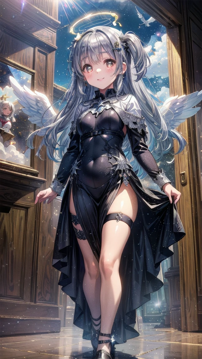 Artemis, a 70 meter jacket, emerges from a forest under the moonlight, Her alabaster skin glowing with a lunar glow. Her long silver hair falls in perfect curls over her shoulders.. ????? and majestic, stands in a meadow, her posture is graceful and seductive, with one leg forward and one hand caressing his neck. His eyes full of desire and power observe the tiny humans at his feet.. With an enigmatic smile, gently crushes a person under his golden foot. Her resplendent body exudes an aura of heavenly ?????????., enveloping everyone in a spell of adoration.

