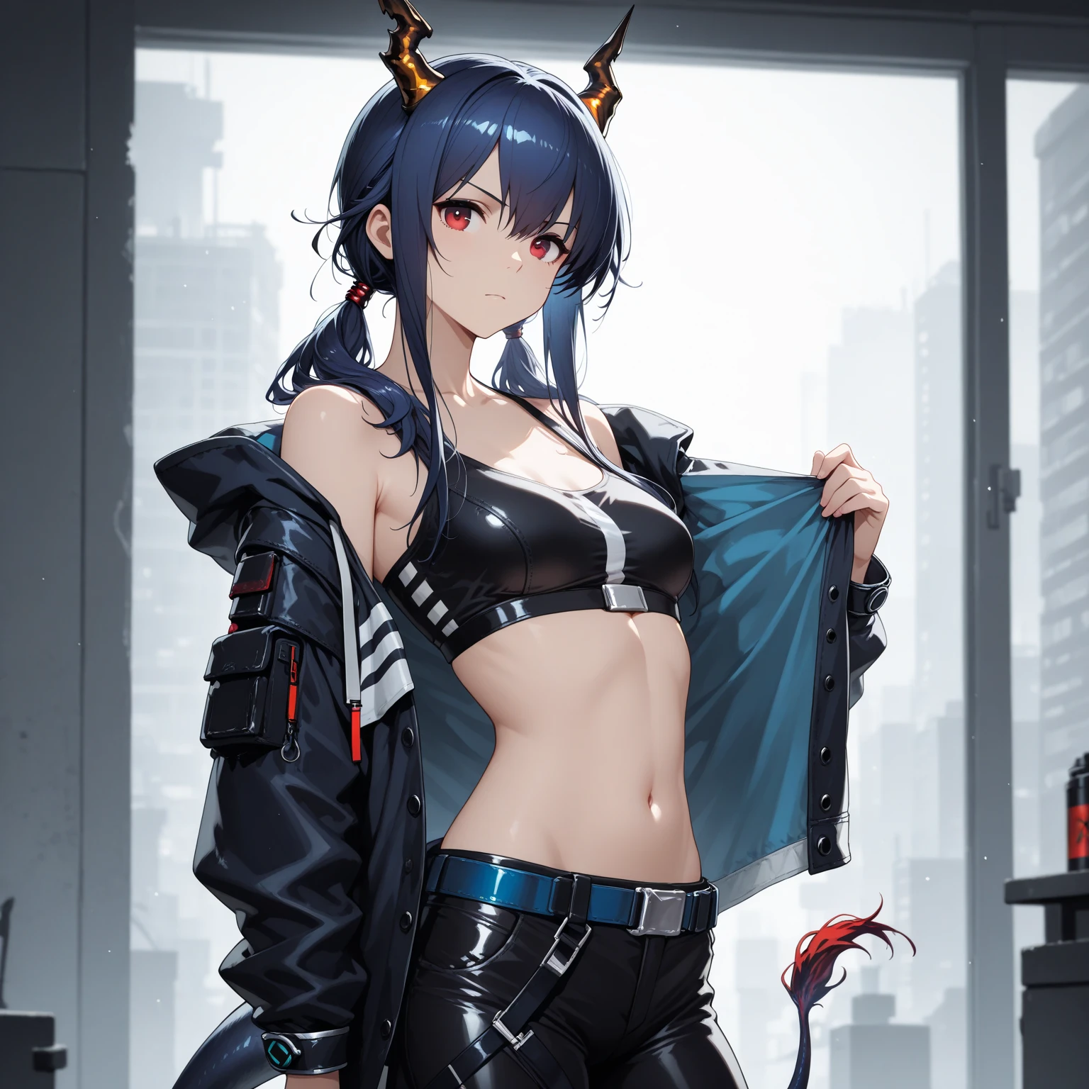 wide shot, male, only sleeves, hip, blackpant, medium shot, side shot