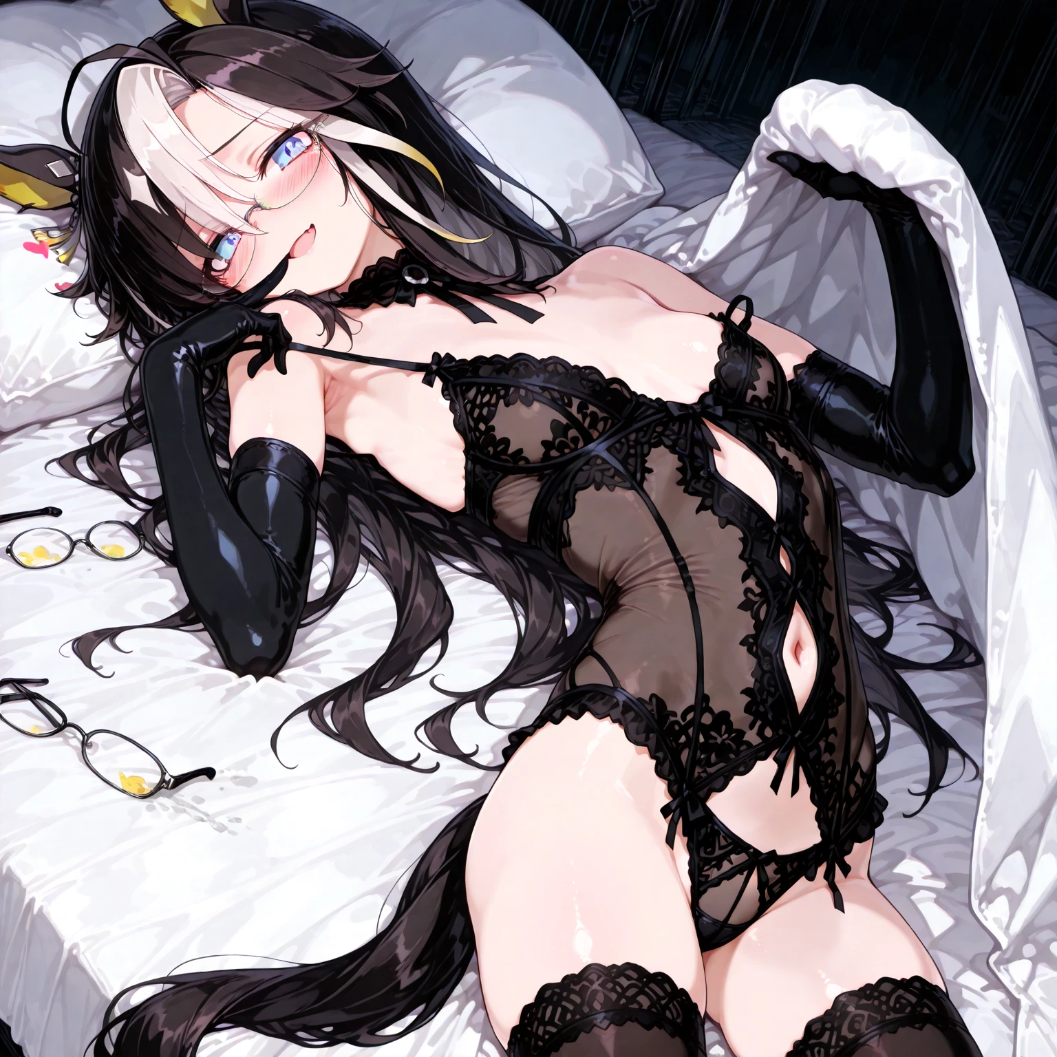 (((obra maestra:1.4, Mejor calidad:1.4, 8K, ultra high resolution, photorealism, Physically based representation))), sharp focus, retrato de cuerpo completo, flat lighting, super beautiful ???? slut, mujer japonesa muy hermosa, Cuerpo perfecto:1.1, 16 years old, alone, exquisitos ojos grandes, cejas detalladas, Enfatizar, (((Brown Long Straight Low Half Updo:1.3, hair behind the ears), texturas faciales y de piel muy detalladas, delgada y hermosa:1.4, ((sin mangas, Vestido ajustado ????? transparente:1.5, quitarse los hombros:1.5)), ((pechos enormes:1.6)), ((mostrar los senos:1.6)), ((mostrar los senos:1.6)), cintura delgada, Lean abdominal muscles, (levantamiento de vestido:1.6), (detailed beautiful exposed ?????:1.4), (very skinny teen:1.3), (???? belly button piercing:1.5), (large ??????????? teen girl:2.0), (perfect shiny spotless skin:1.5), (spreading your legs very wide open horizontally:1.5), (perfect spotless smooth skin:1.3), (very longer smooth straight black hair:1.5), (raise both arms behind your head:1.5), (((very thinnest black string ????? girl wearing high heels))), long needle high heels, (just a very thinnest black small micro g string ?????, her thin micro ????? passes by just the very center of her ?????:2.0), Blush brown makeup, dark eye makeup, use pink glossy lipstick, (thinnest string ????? passing by the middle of your ?????:2.0), ((Lay on your back on a clean bed and lean on a large black pillow)), (Open your legs horizontally as far as you can and bend them:2.0), spreading your legs, showing your very thinnest string ?????, g string is passing by the middle of your ?????, the middle string of your g string ????? passes by the center of your big puffy ?????, breathtaking, (girl on bed in black lace micro ?????? with garter belt and fishnet thigh high stockings:1.5), big fat ?????, pink ????? showing, not coloured background, translucent black dress, trnasparent vlack baby doll showing underneat micro thin ??????