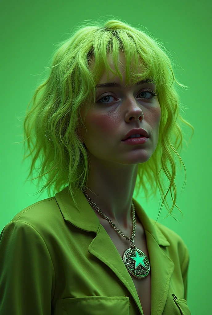peter pan punk woman, shaggy hairy sporty athletic body, green peter pan hat