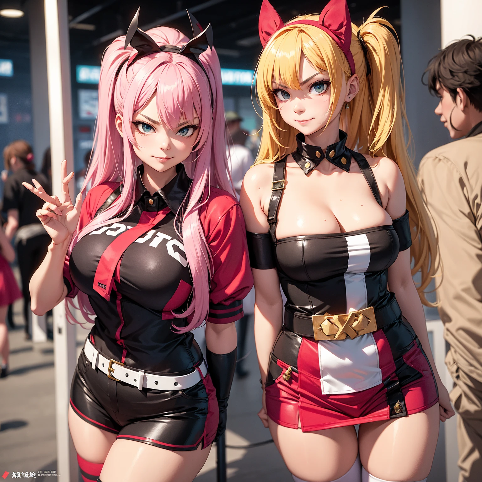 One Barbie, ((Full body)), Blue eyes, Smiling face, Hair loss swaying in the wind, Hip Hop Singer Pose, Dressed in hip-hop style, Wearing a pink biker jacket and light-reflecting hot pants,swarovski,pasties,With a pink bow on the arm, Fashion, Extremely high quality, high details, 8K, clean back ground, in studio, ((Full body shot)),Align your fingers neatly,Accurate Hand Modeling,wave her hand,