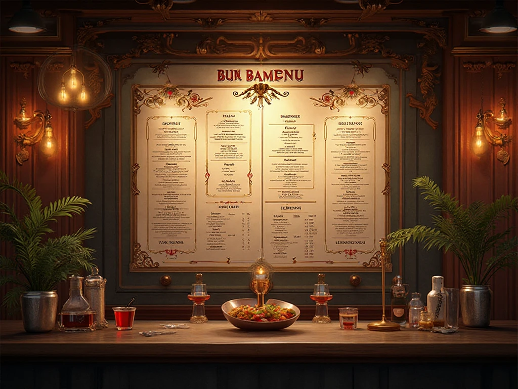 Bar menu background - SeaArt AI